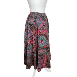 Vintage 80s lorch stained glass paneled floral maxi skirt